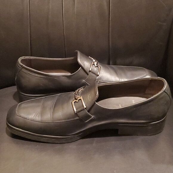 BRUNO MAGLI  Black Leather Mens Loafers - Size 11 1/2 - Picture 3 of 9